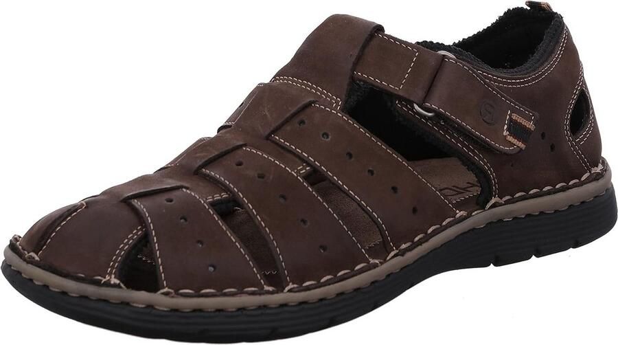 Comfortabele Heren Slipper Leren Zomer Schoenen met Klittenband Brede Pasvorm