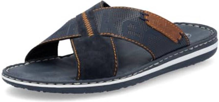 Comfortabele heren slippers in ocean blauw met schokabsorberende zool