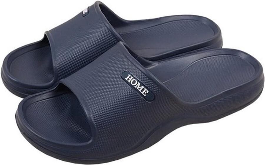 Comfortabele Heren Slippers Slipper Blauw Sneldrogend Strand & Douche Schoen met Witte Zool