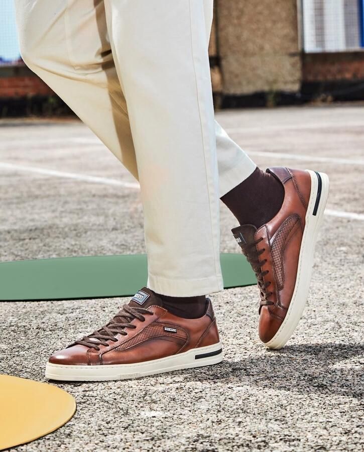 Comfortabele Heren Sneakers met Leren Bovenwerk en Veterluiting