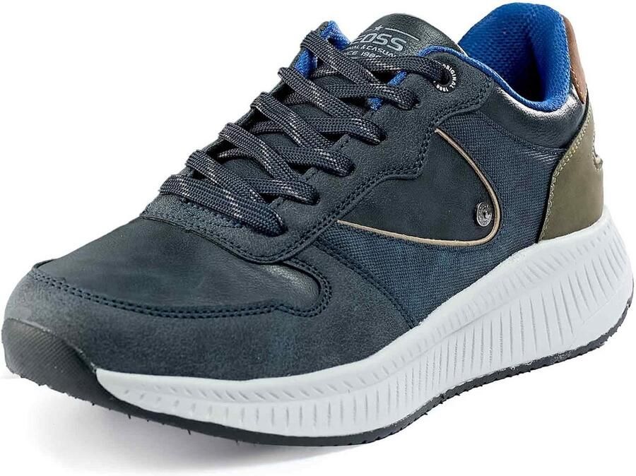 Comfortabele Heren Sneakers van Leer Casual Sport- en Stadsschoenen met Veters
