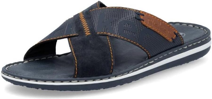 Comfortabele Heren Teenslippers Blauw Kunstleer