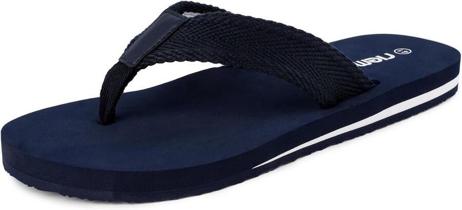 Comfortabele Heren Teenslippers Rubber Lichtgewicht Platte Zomersandalen voor Strand en Douche