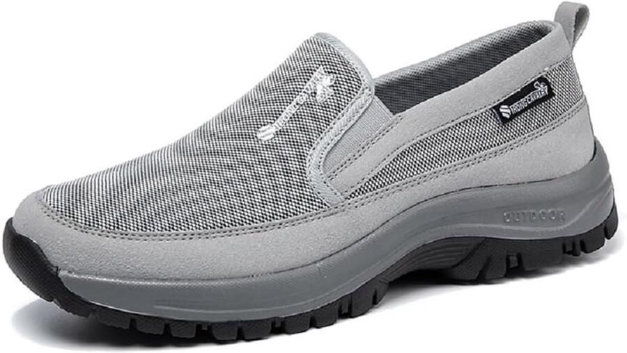 Comfortabele Heren Wandelschoenen Ademend Slip-on en Antislip