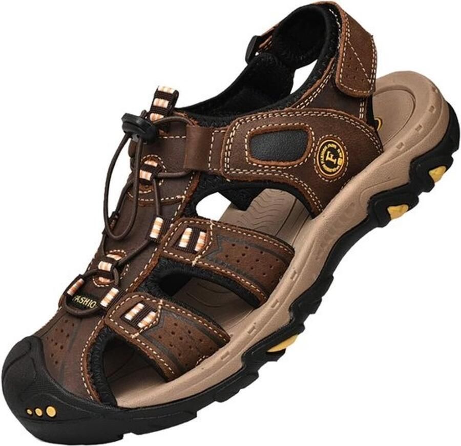 Comfortabele Herensandalen Leer Wandelen en Outdoor Zomer Sandaal