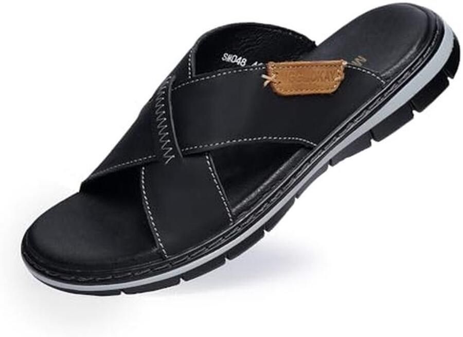 Comfortabele Herenslippers van Natuurlijk Leer Lichte Zomersandalen & Casual Teenslippers