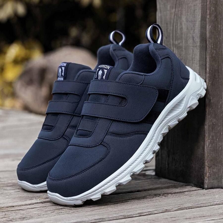 Comfortabele Herensneakers met Klittenbandsluiting Lichtgewicht en Antislip Wandelschoenen