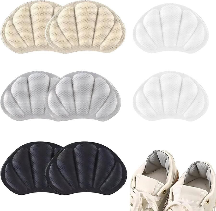 Comfortabele hielbeschermers voor sneakers en werkschoenen Antislip hielpads voor extra steun en demping Ideaal voor dagelijks gebruik en langdurig lopen 8 paar zwart