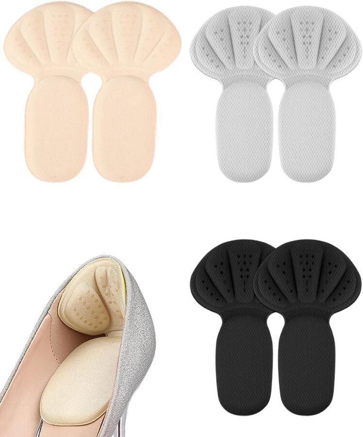 Comfortabele hielkussens voor schoenen Verstelbare voetpads geschikt voor hoge hakken sportschoenen en casual schoenen in zwart grijs en beige