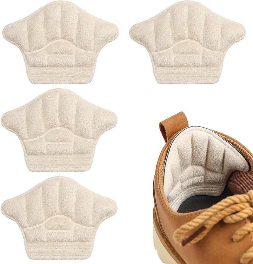 Comfortabele hielpads voor te grote schoenen 2 paar anti-blister pads voor nen en verstelbare en plakkerige zooltjes voor sneakers en leren schoenen