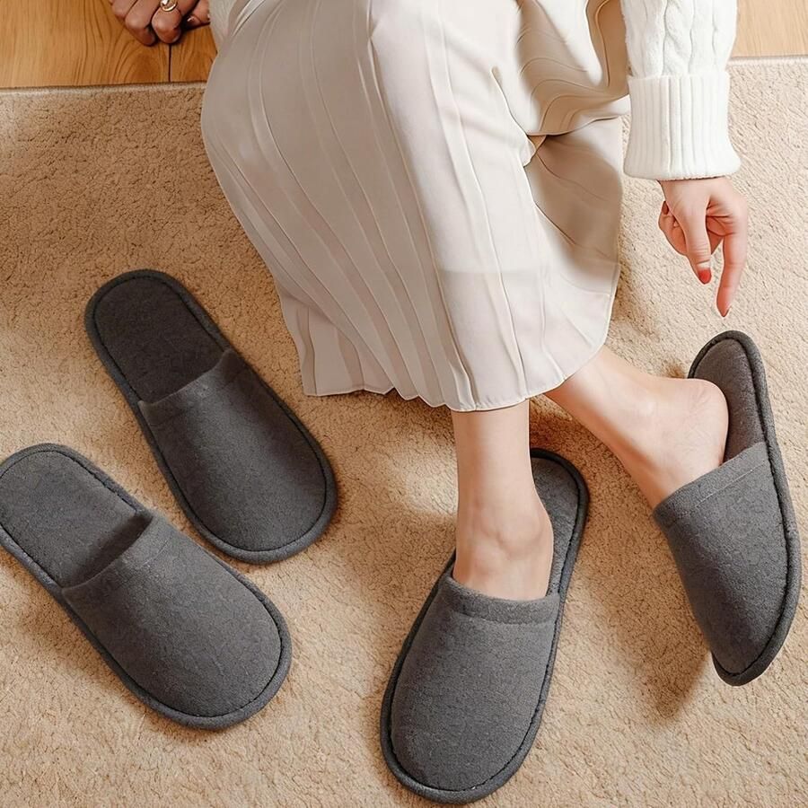 Comfortabele Huisslippers voor Gasten 4 Paar Wasbare Terry Slippers voor Thuis Hotels en Spa's Geschikt voor nen en Ideaal voor Reizen
