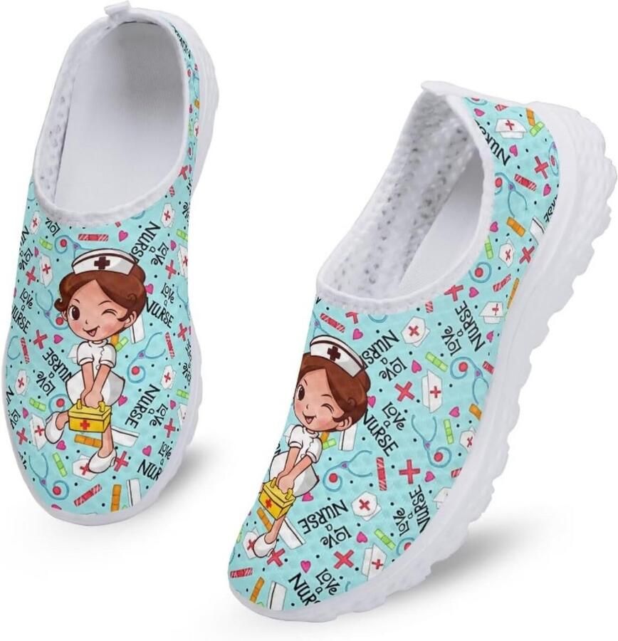 Comfortabele Instap Wandelschoenen Dames Ademende Mesh Sportschoenen voor Outdoor & Fitness