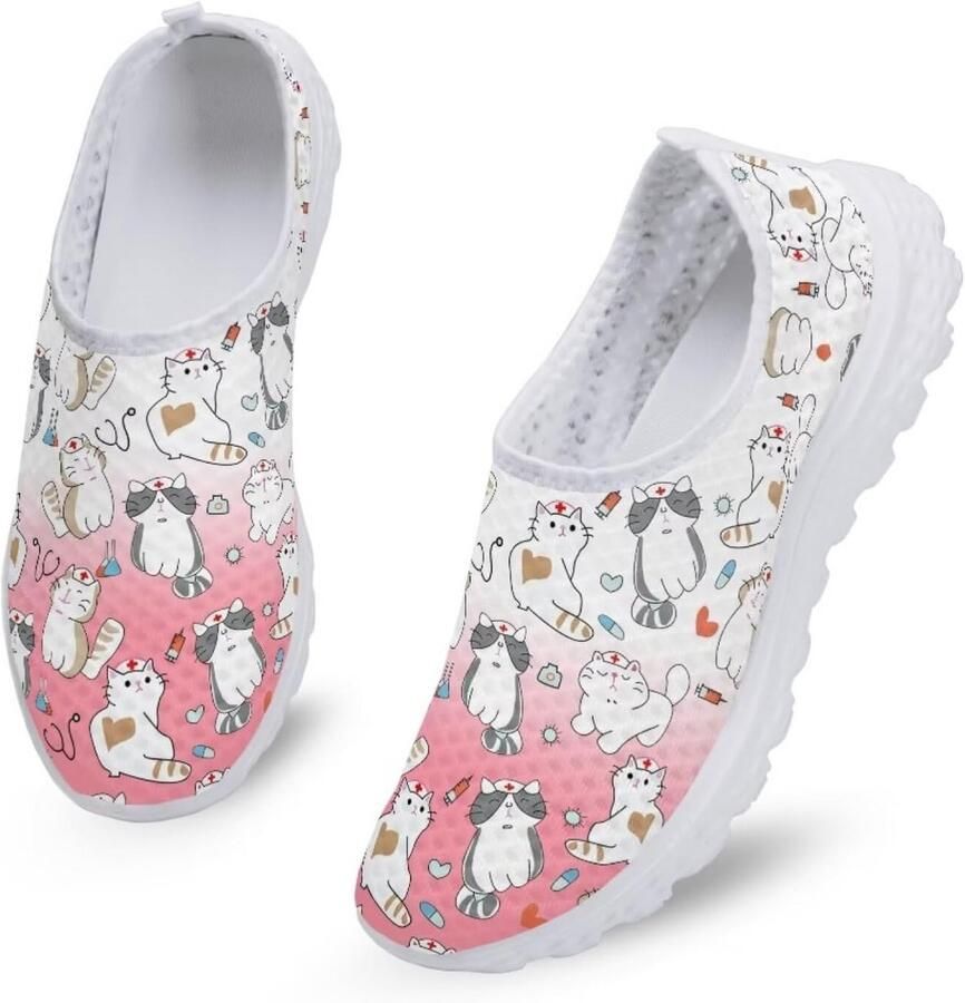 Comfortabele Instap Wandelschoenen Dames Mesh Sport- en Fitnesssneakers voor Outdoor