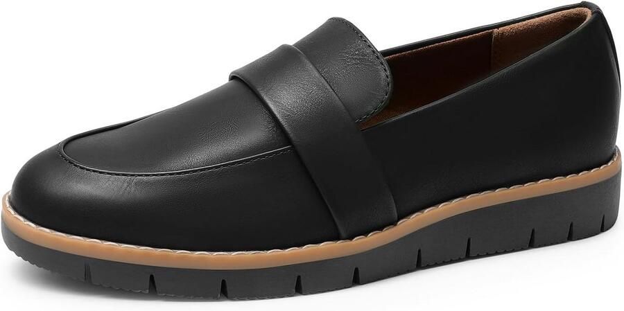 Comfortabele Instappers Dames Zwart PU Zakelijk en Casual Loafers