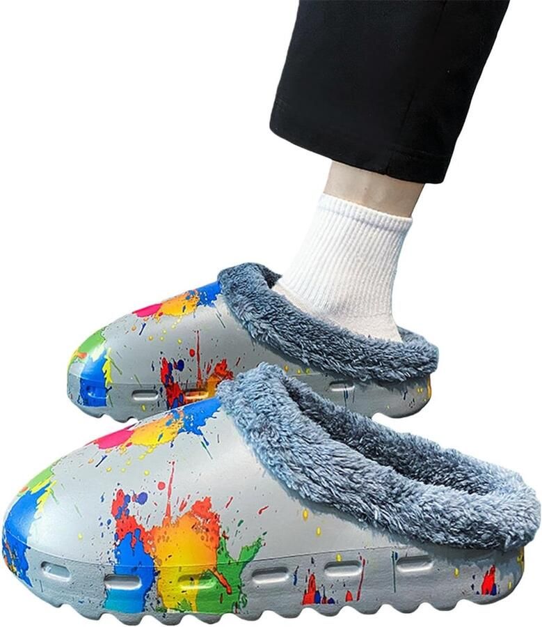 Comfortabele Instappers Huisschoenen Warmte Binnen Buiten Lichtgewicht EVA Materiaal Grijs