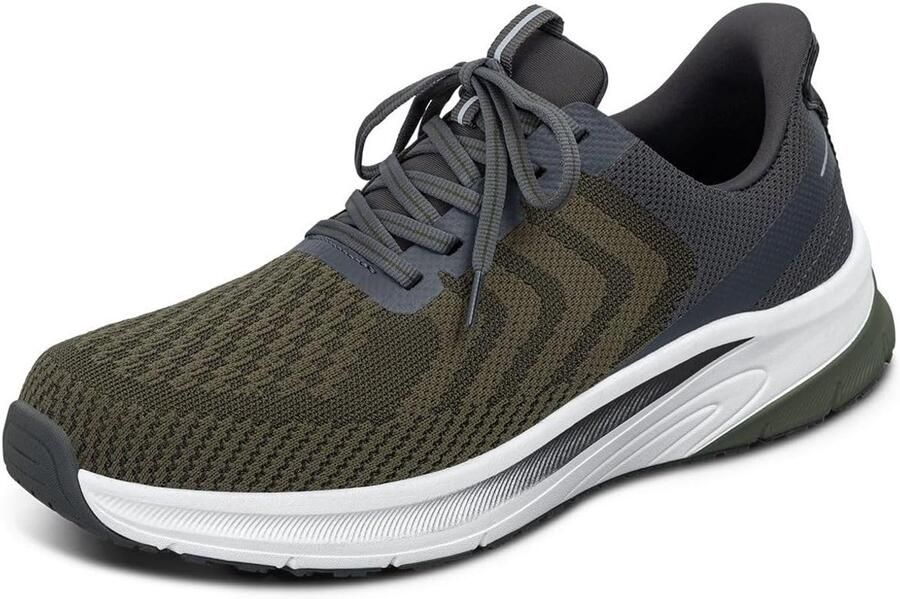 Comfortabele Instapschoenen Lichte Sneakers Dagelijks Gebruik Handsfree Aantrekken Maten Olijfkleurig