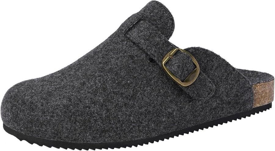 Comfortabele Muiltjes & Warme Pantoffels met Stevige Zolen Geschikt voor Binnen en Buiten Donkergrijs