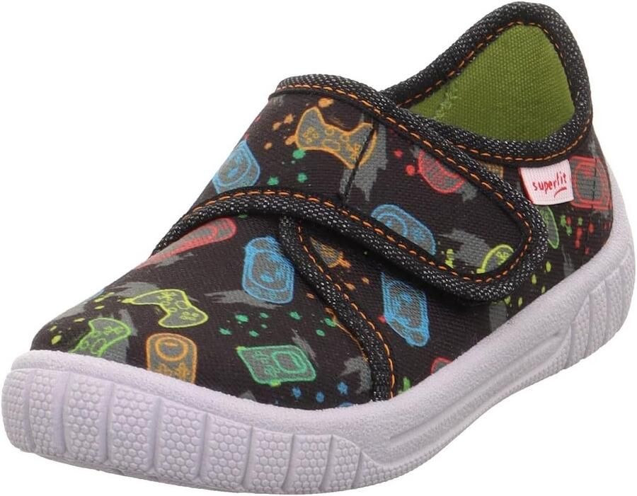 Comfortabele jongens pantoffels met voetbalprint en klittenbandsluiting