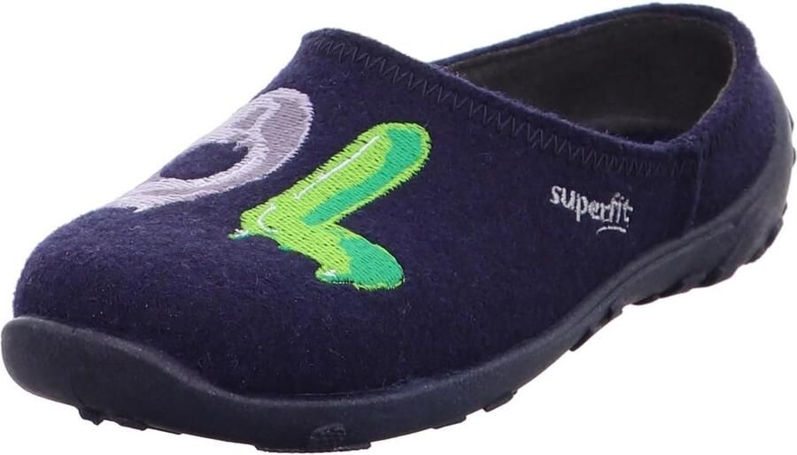 Comfortabele jongens pantoffels met vrolijke print blauw