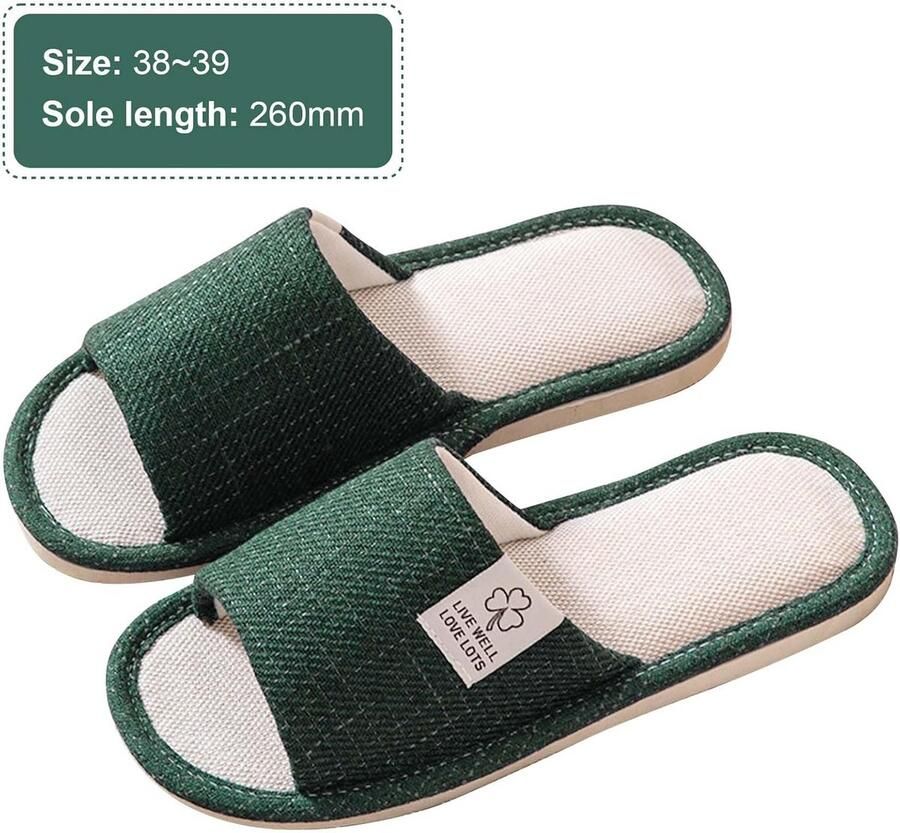 Comfortabele Katoen Linnen Binnen Zomer Slipper voor en Wasbaar
