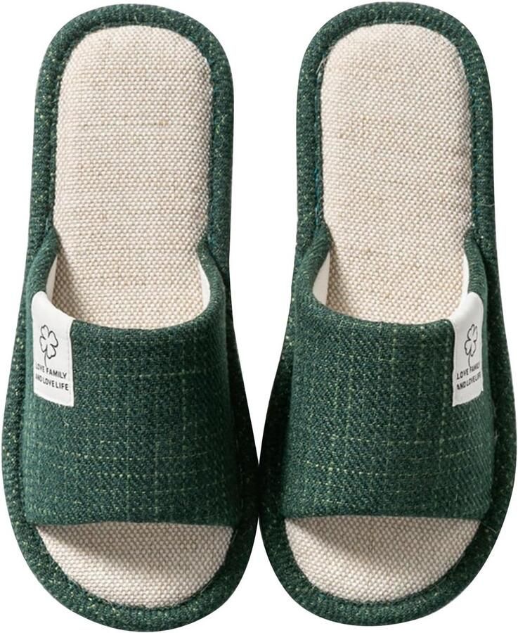 Comfortabele Katoen Linnen Binnen Zomer Slipper voor en Wasbaar