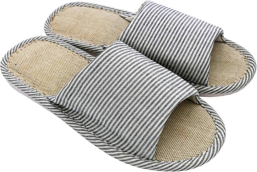 Comfortabele Katoen Vlas Slippers voor en Ade d en Antislip voor Binnen en Buiten
