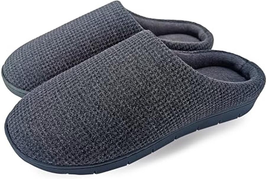 Comfortabele Katoenen Huis Slippers voor en met Geheugen Foam en Antislip Zolen