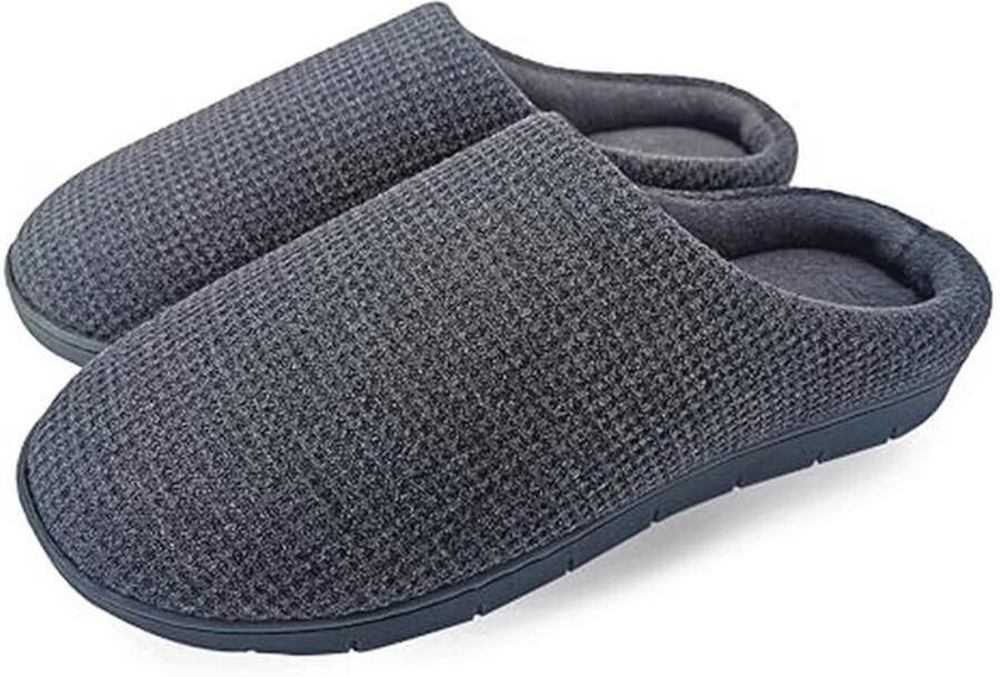 Comfortabele Katoenen Huis Slippers voor en met Geheugen Foam en Antislip Zolen