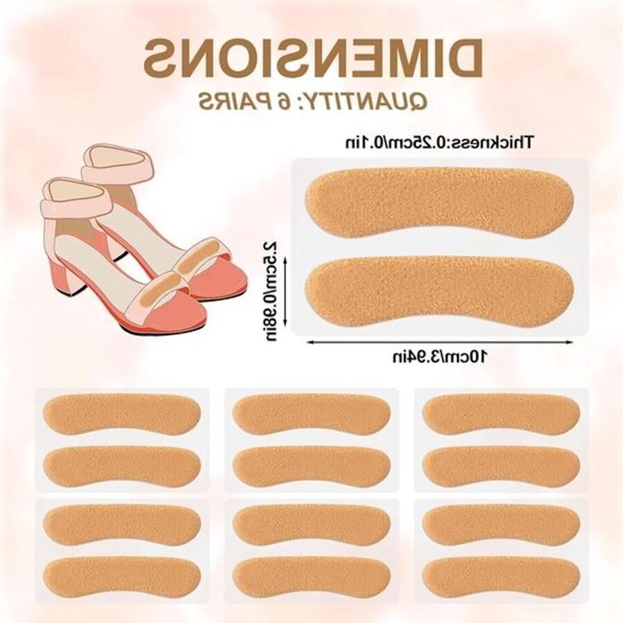 Comfortabele Kussenstrips voor Sandalen 6 Paar Laarzen Laces Verlenging met Grip Pad en Antislipfunctie voor Losse Schoenen (Geel)