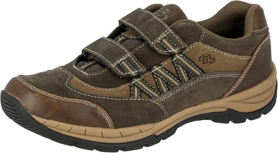 Comfortabele Heren Lage Sneakers met Klittenband en Suède Bovenwerk