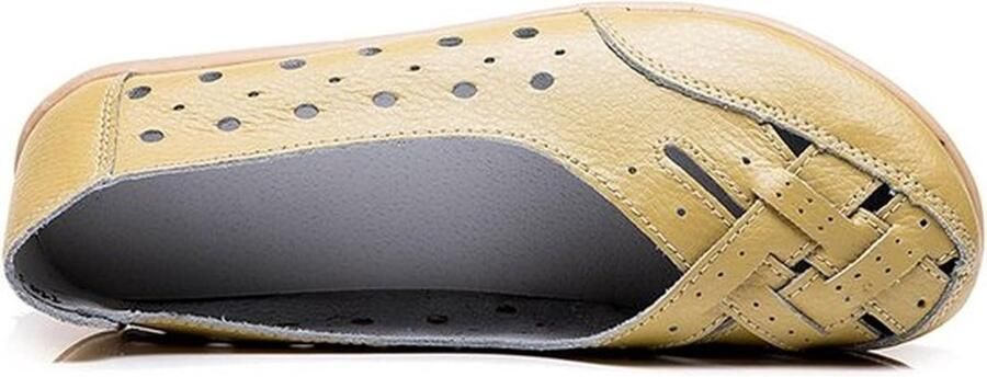 Comfortabele Lederen Loafers Casual Ronde Teen Mocassins Zachte Wandelen Boot Schoenen Vrouwen Lichtgroen Geschikt voor