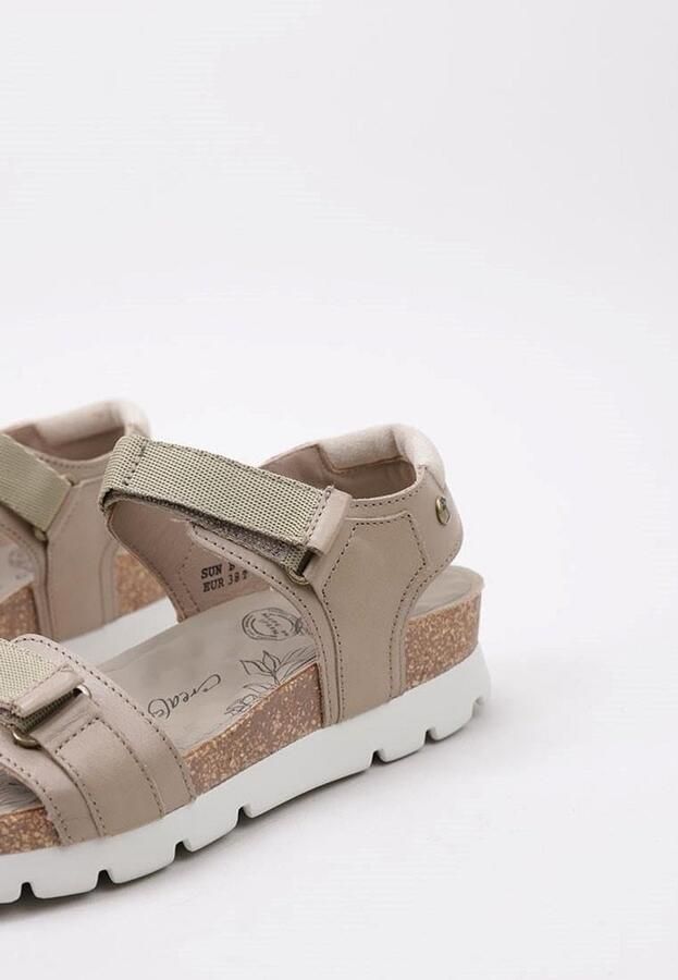 Comfortabele Leren Dames Sandaal met Klittenbandsluiting in Zwart