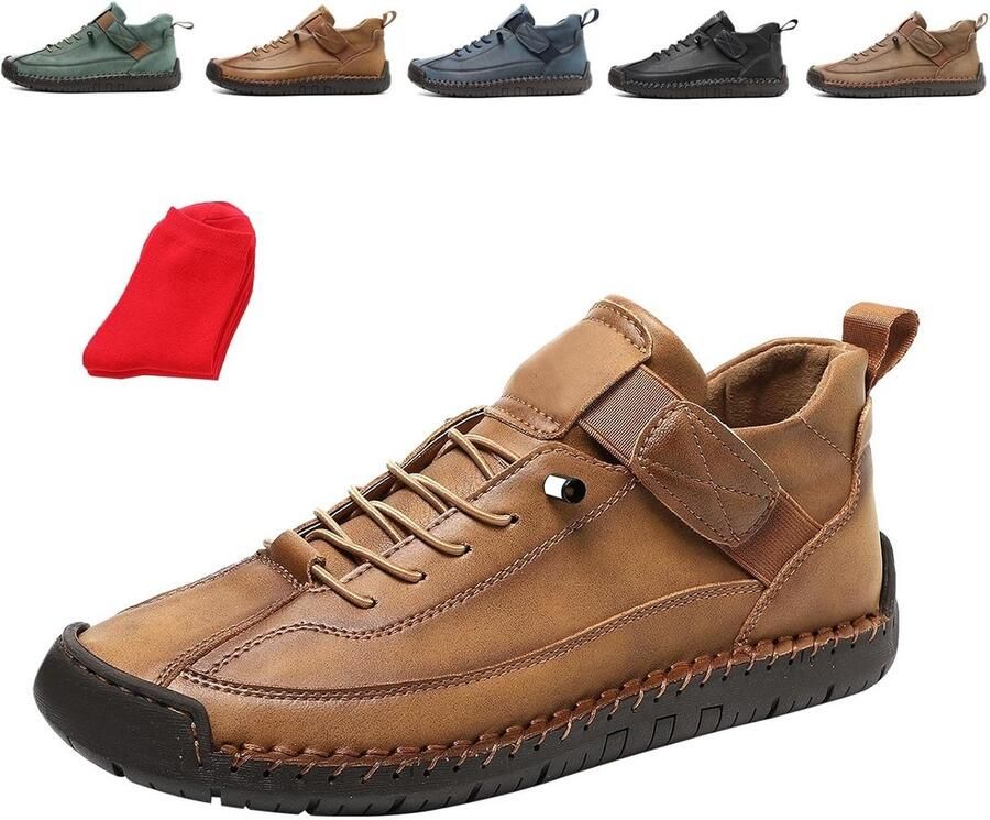 Comfortabele Leren Heren Instappers Loafers voor Wandelen en Dagelijks Gebruik