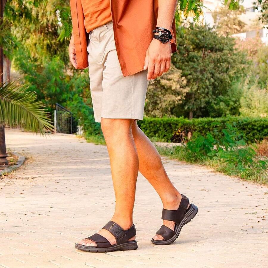 Leren Sandalen en Slippers voor Heren Comfortabele Rubberen Zool