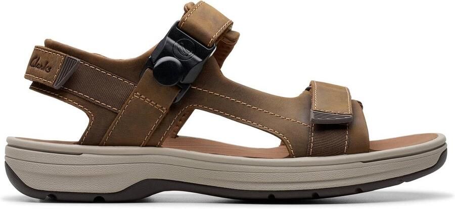 Comfortabele Leren Herensandalen Lichtbruine Trail Sandaal