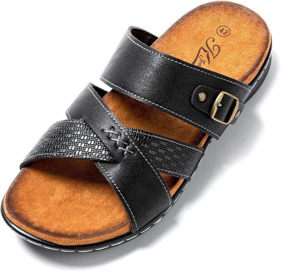 Comfortabele Leren Herensandalen Zomer Muiltjes Antislip Lichtgewicht Sloffen