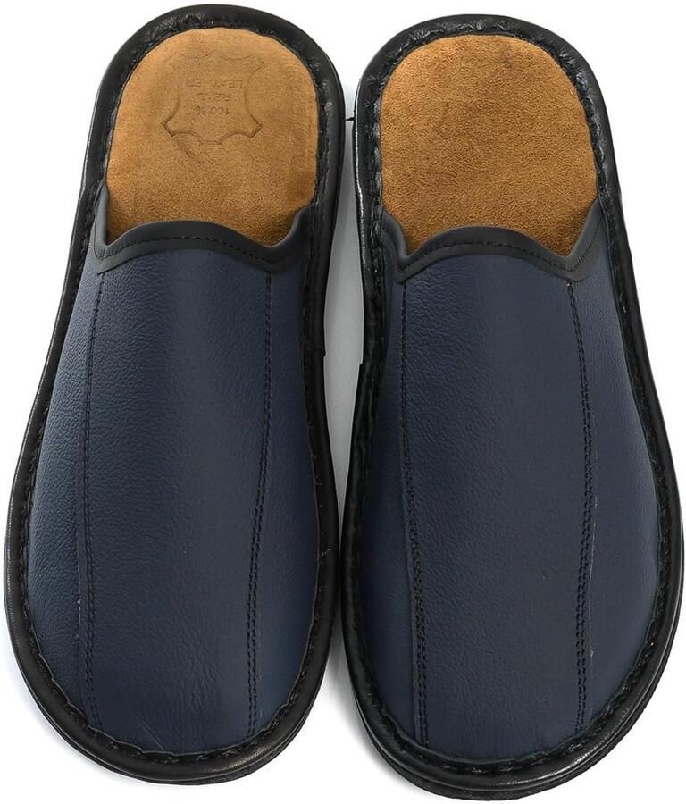 Comfortabele Leren Pantoffels Heren met Antislipzool Handgemaakt en Duurzaam