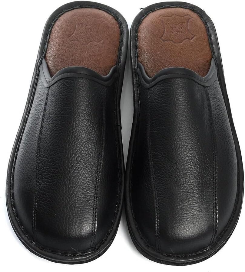 Comfortabele Leren Pantoffels Heren met Antislipzool Handgemaakt