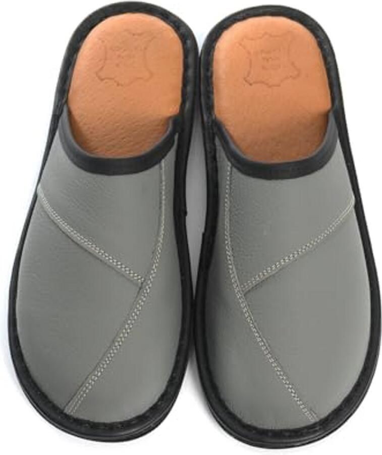 Comfortabele Leren Pantoffels Heren met Antislipzool Handgemaakt in