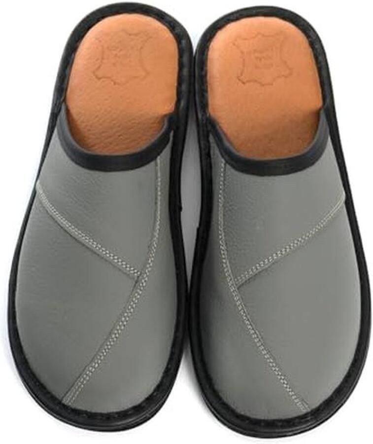 Comfortabele leren pantoffels voor heren met antislipzool Handgemaakt