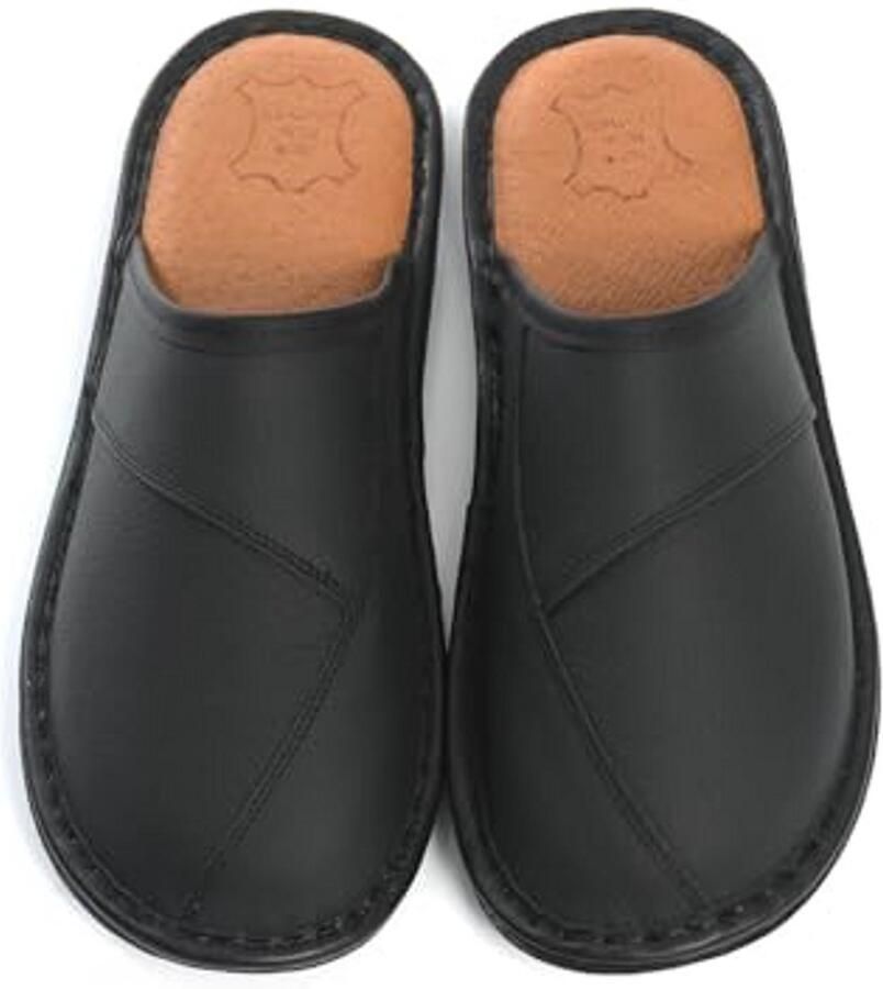 Comfortabele leren pantoffels voor heren met antislipzool handgemaakt