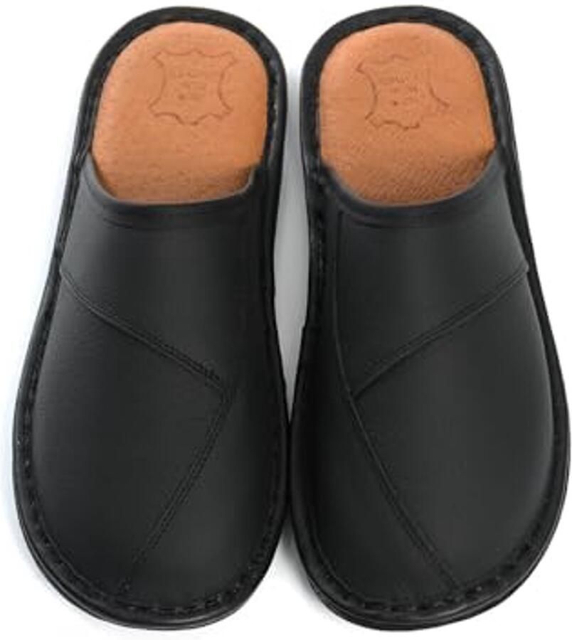 Comfortabele Leren Pantoffels voor Heren met Antislipzool
