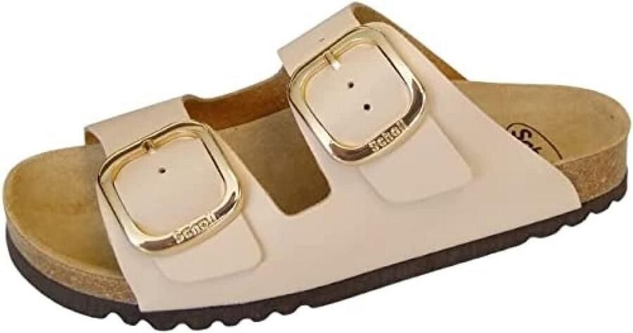 Comfortabele Leren Platte Sandalen voor Dames Marineblauw