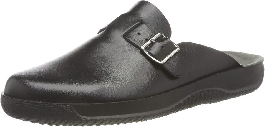 Comfortabele leren slippers voor heren met verstelbare gesp