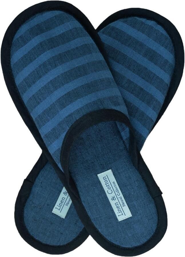 Comfortabele Lichte Linnen & Katoenen Huis Slippers voor en Ade de Binnen Sloffen