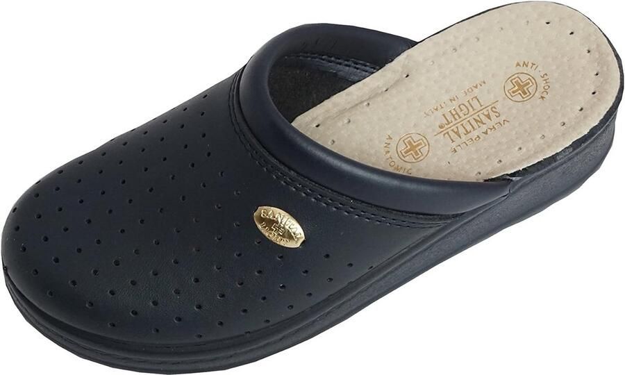 Comfortabele Lichte Pantoffels Dames Blauw Wit Anatomische Instapschoen