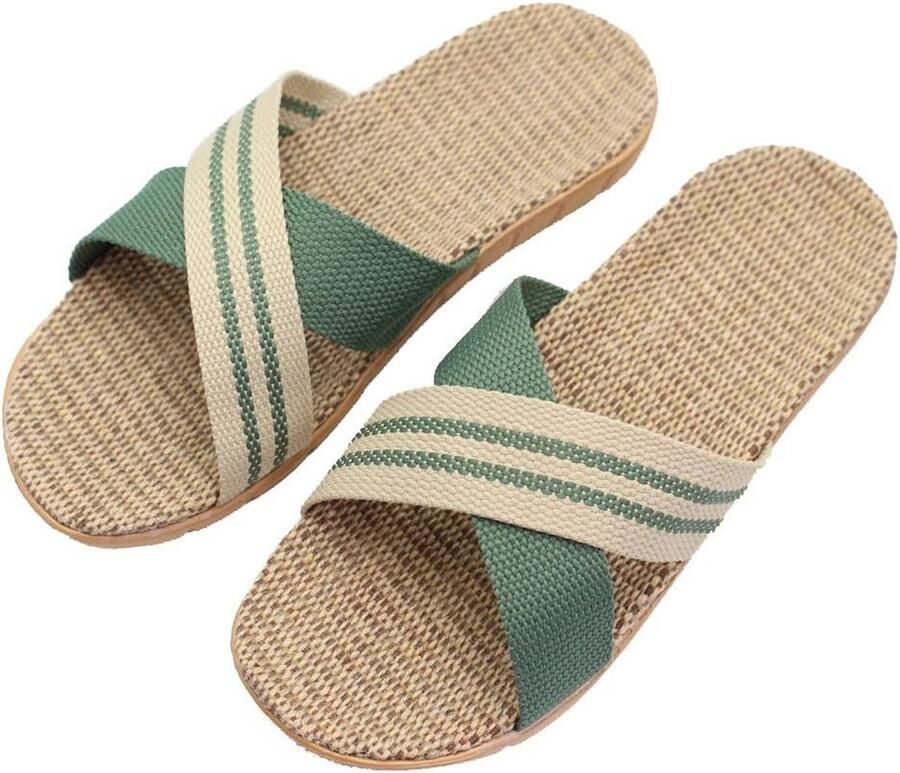 Comfortabele Linnen Instapslippers voor en met Antislipzool