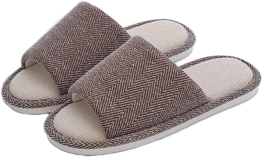 Comfortabele Linnen Katoen Pantoffels met Antislipzool voor Binnen en Buiten