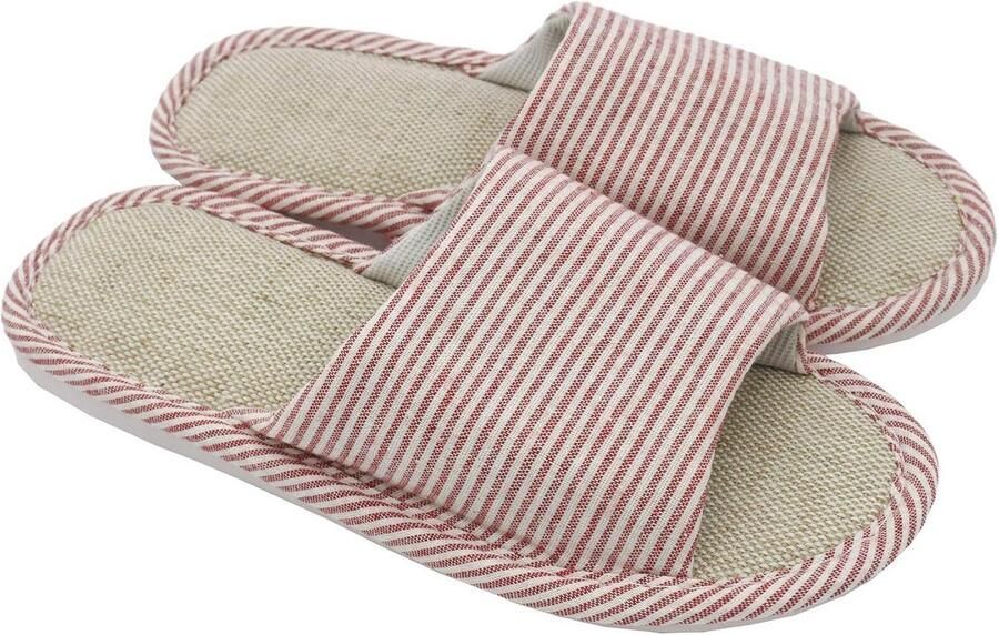 Comfortabele Linnen Katoen Slippers Open Teen Ade d voor en