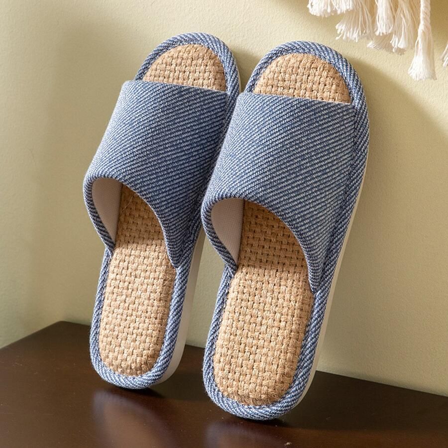 Comfortabele linnen pantoffels Ade d en comfortabel schoeisel voor in huis )